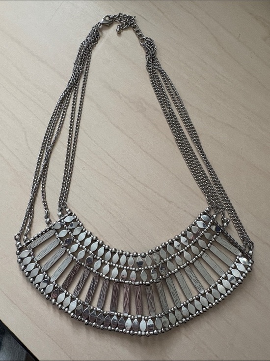 Jewelry - Statement Silver-Tone Multi-Chain Bib Necklace